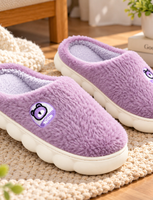 Camey Women’s Plush Indoor Slippers with Cute Prints | Soft Winter Slippers