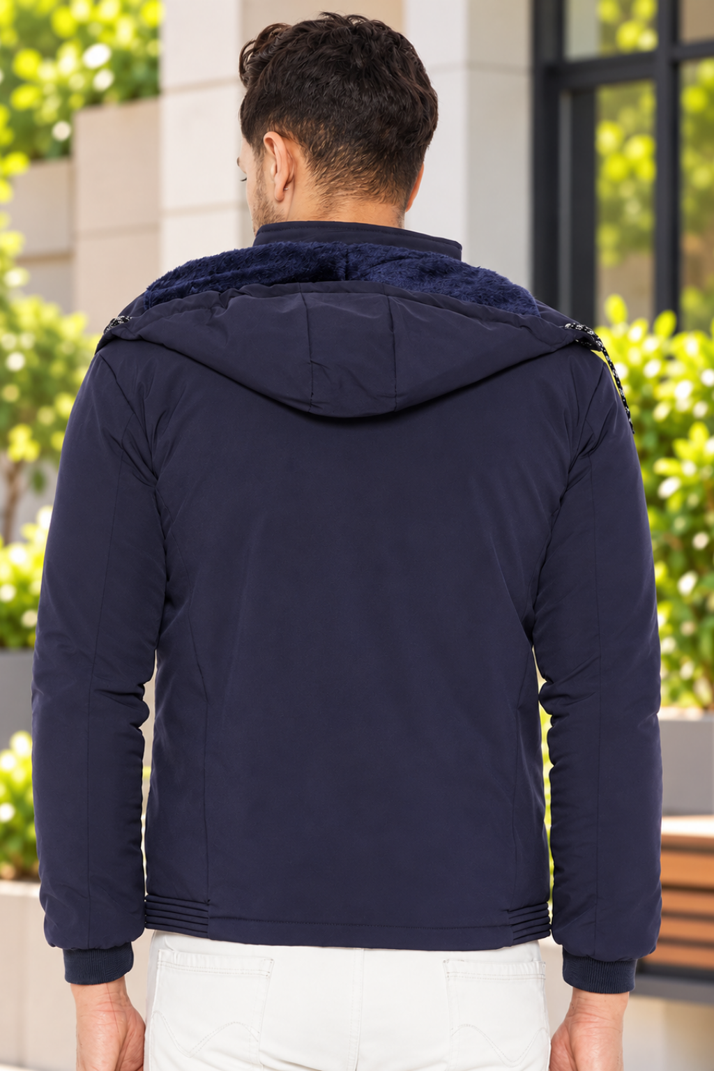 Mens Navy Full Sleeve Solid Jacket
