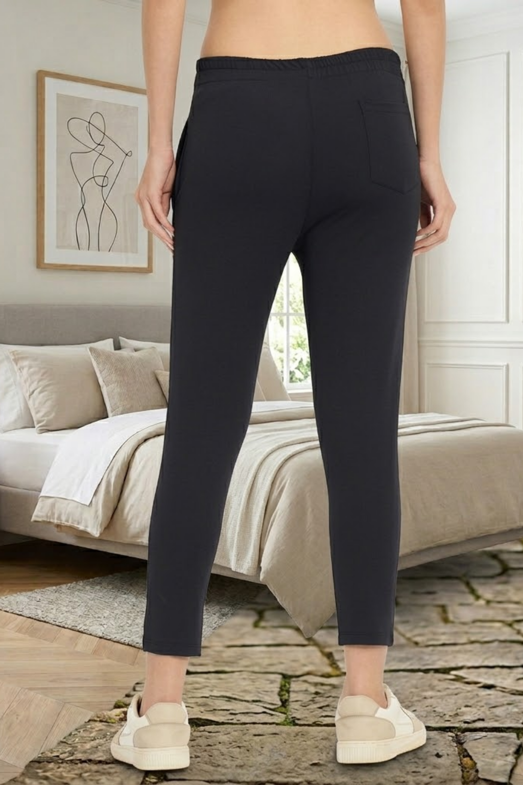 Women Narrow Pant, Navy Blue