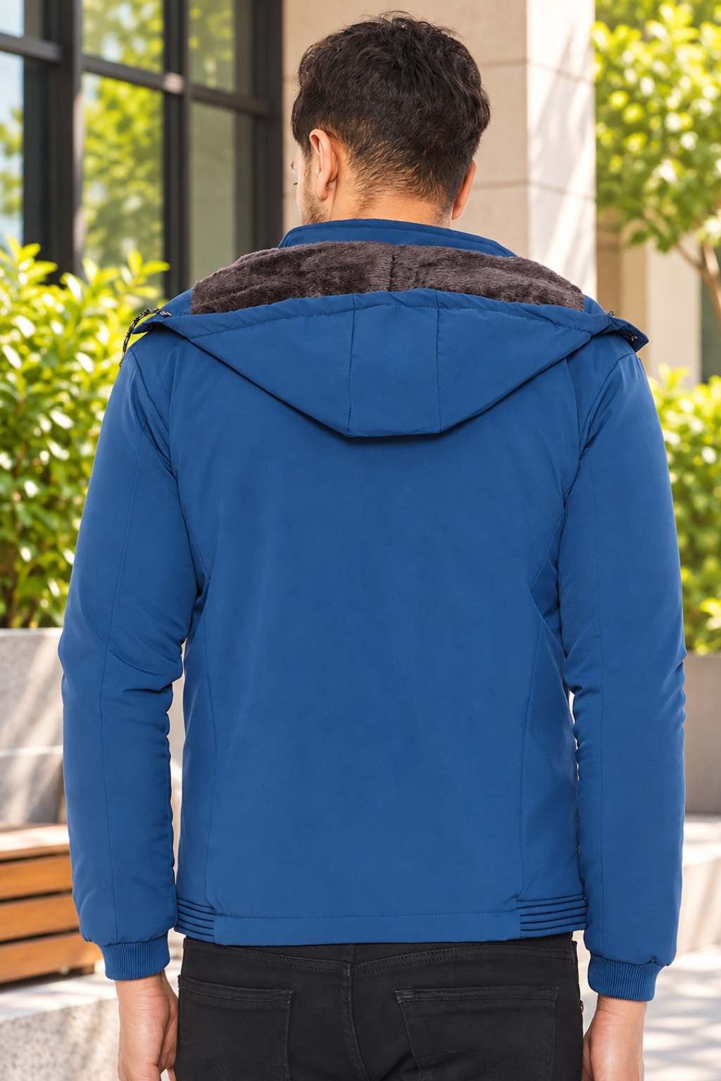 Mens Blue Full Sleeve Solid Jacket