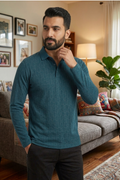 Camey Men's Printed Full Sleeve Polo T-Shirt For Men with Chest Pocket