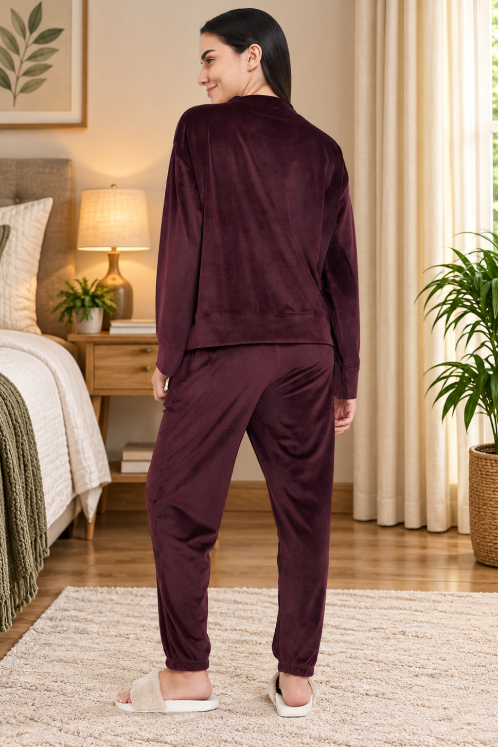 Women Winter Night Suit Full Sleeve Top and Jogger With 2 side pockets
