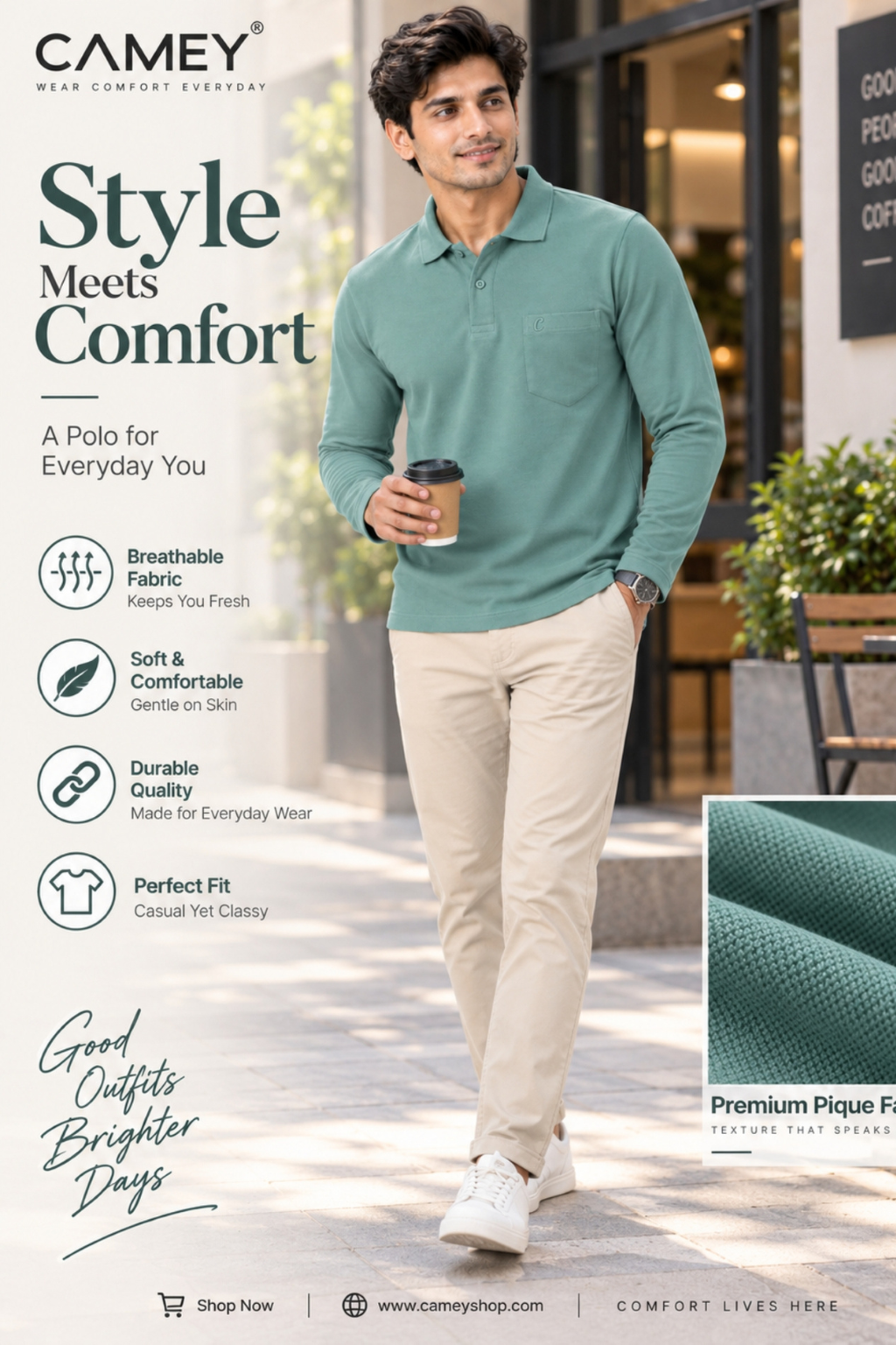 Men's Matty Polo T-Shirt For Men with Pocket | Regular Fit | Full Sleeve Casual T-Shirt For Men