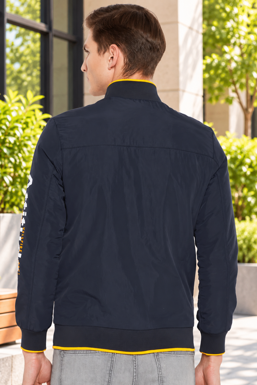 Mens Navy Full Sleeve Zipper Jacket