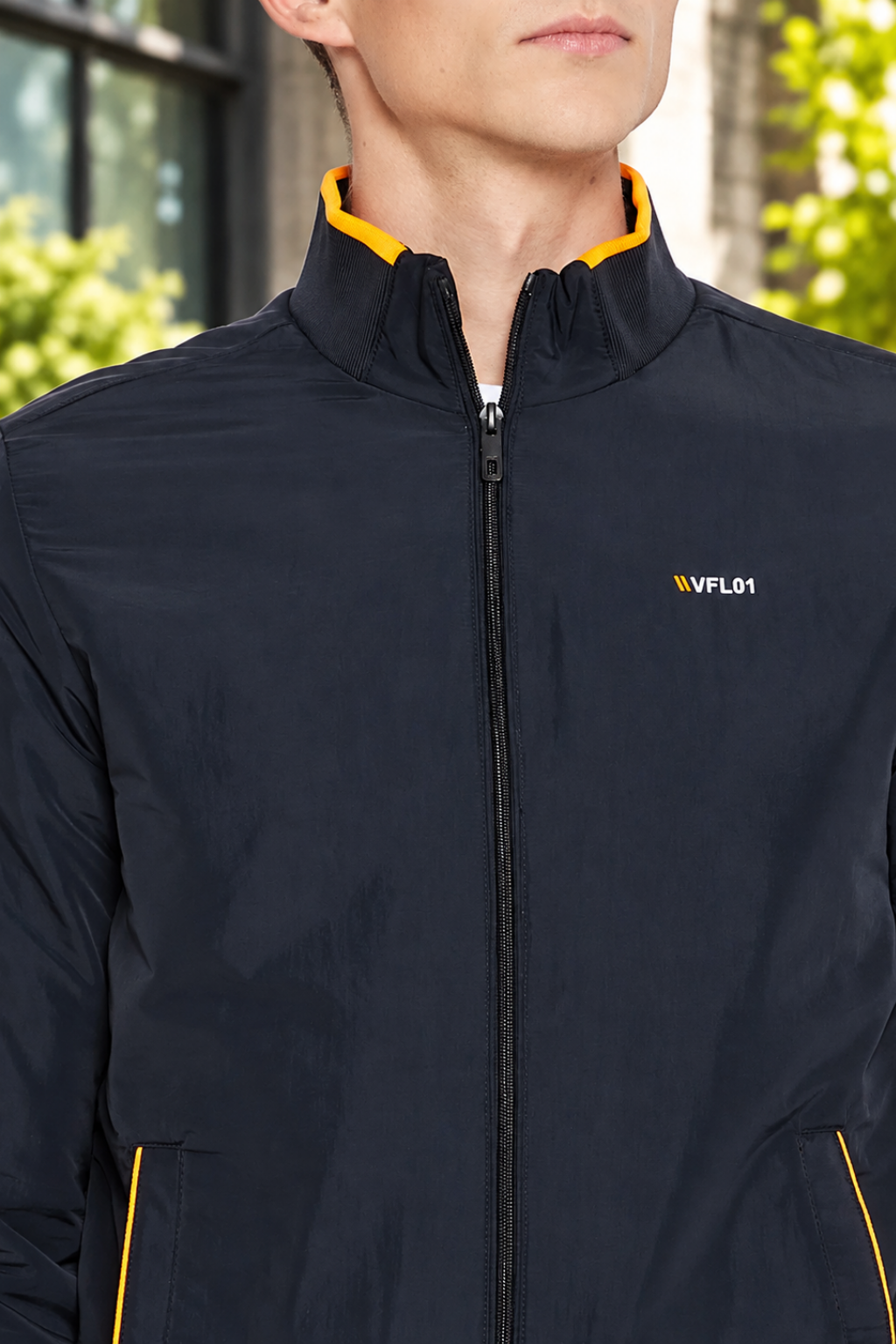 Mens Navy Full Sleeve Zipper Jacket
