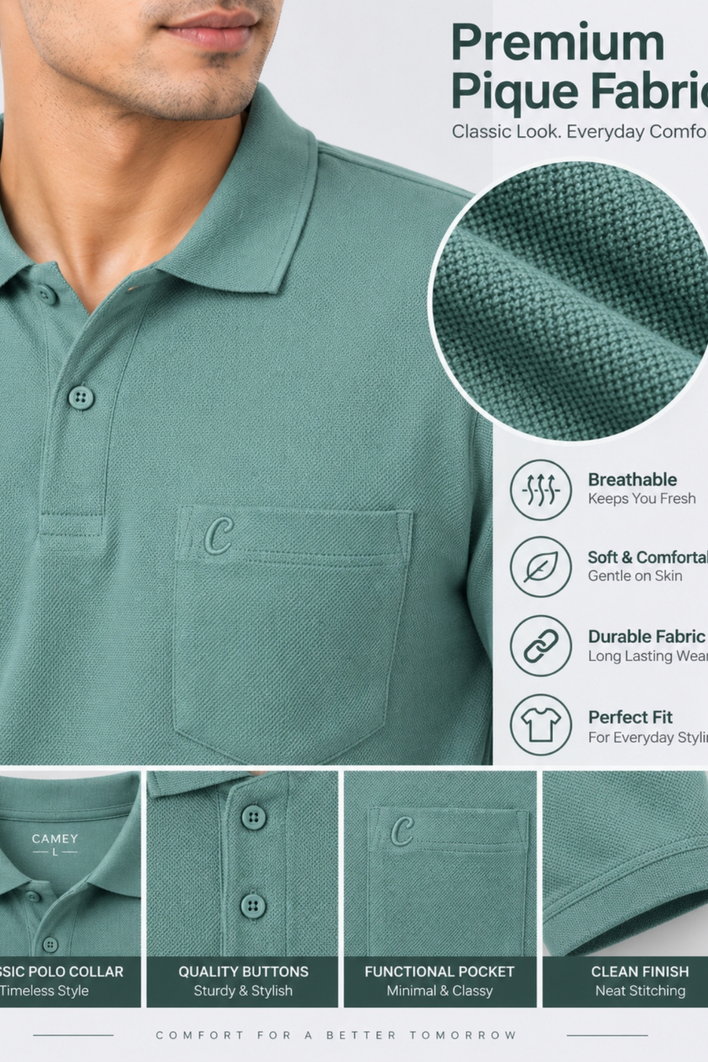 Men's Matty Polo T-Shirt For Men with Pocket | Regular Fit | Full Sleeve Casual T-Shirt For Men