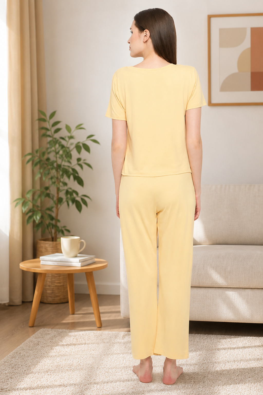 Night Suit Crop tshirt & pyjama Set for Women