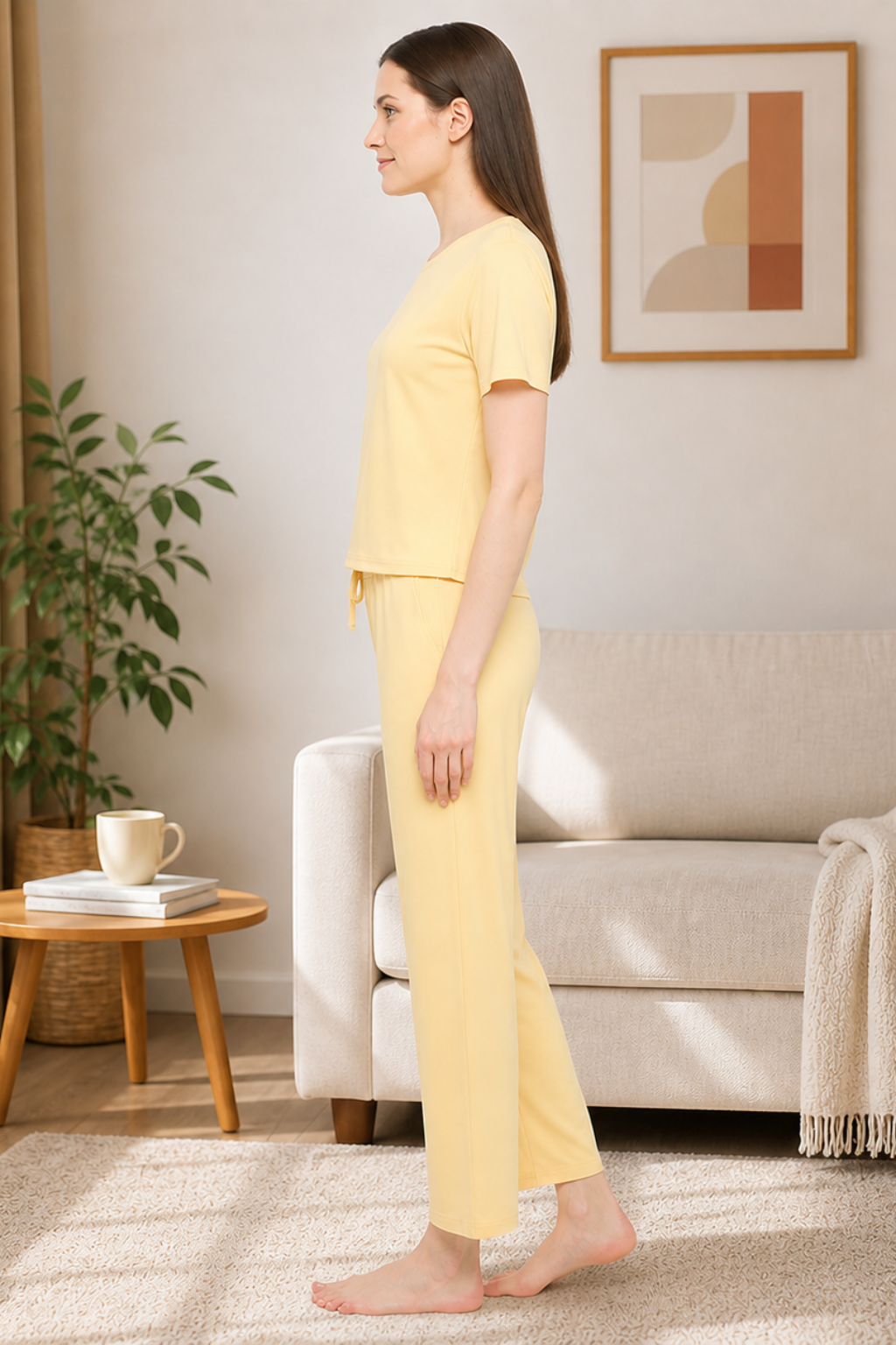 Night Suit Crop tshirt & pyjama Set for Women