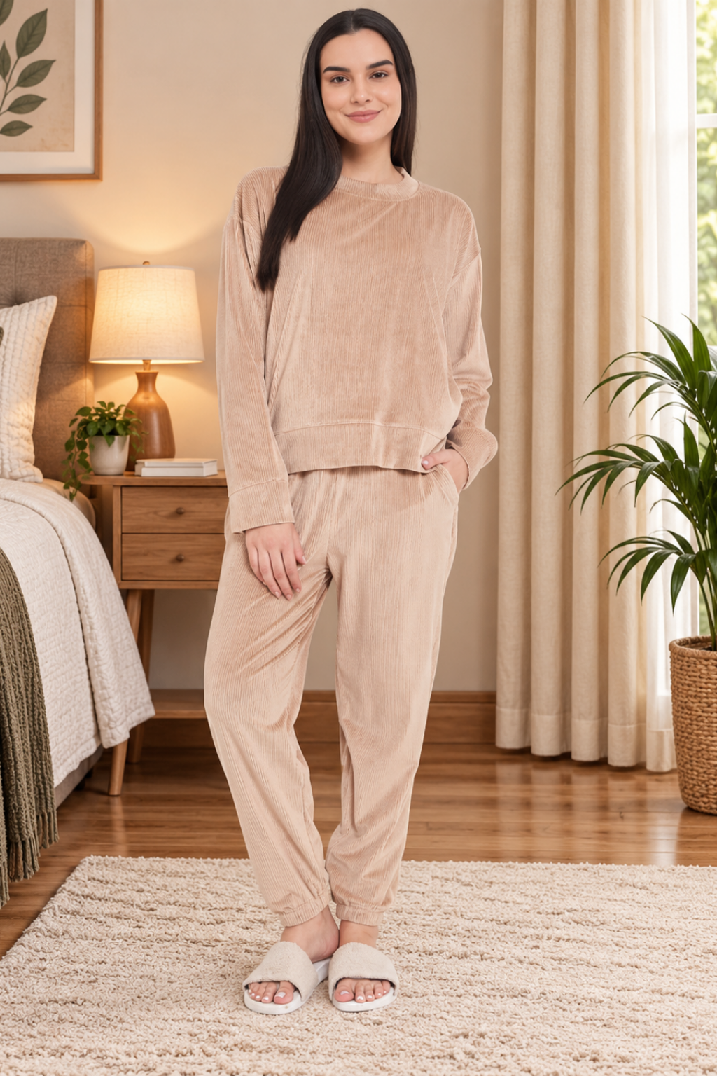 Women Winter Night Suit Full Sleeve Top and Jogger With 2 side pockets