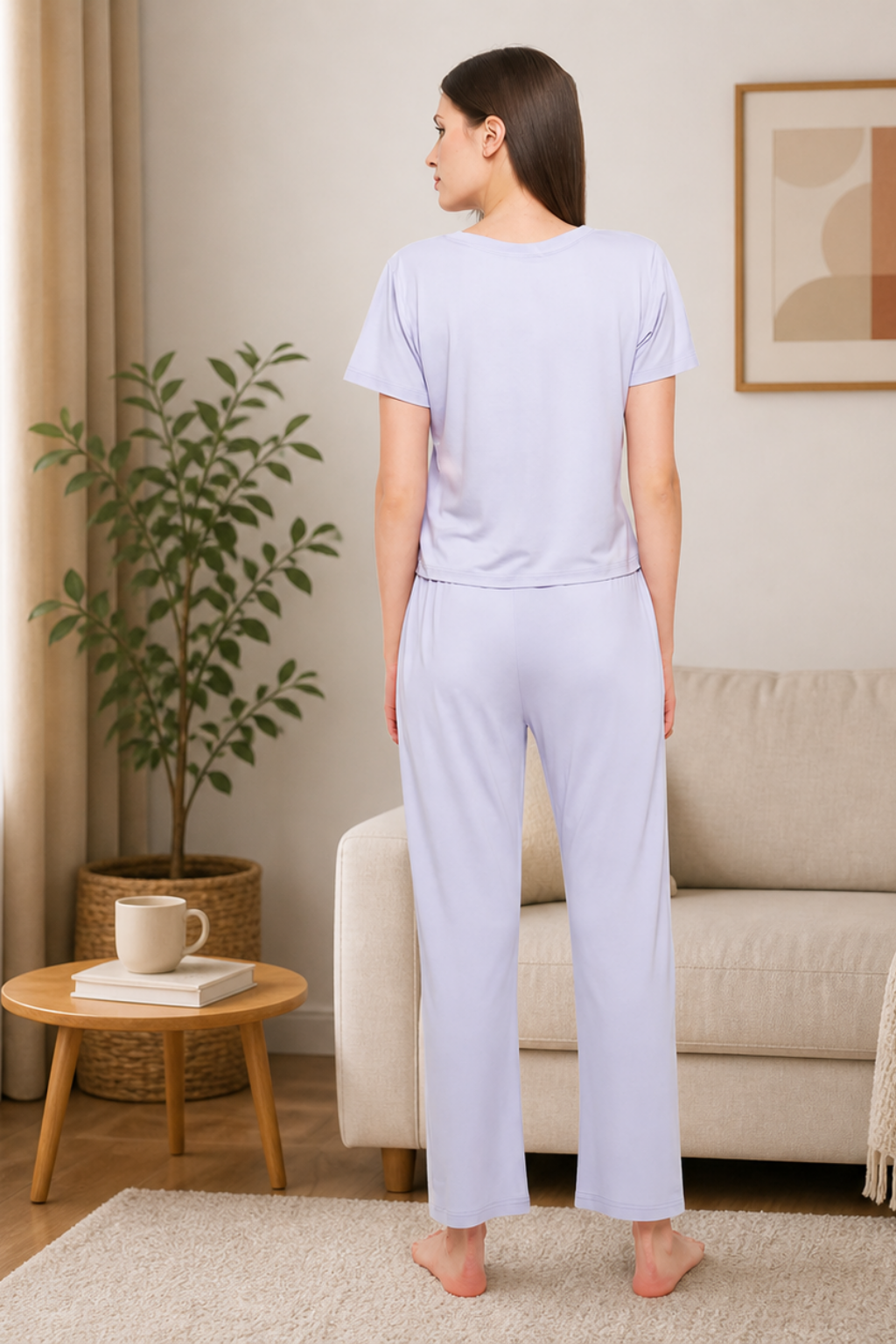 Night Suit Crop tshirt & pyjama Set for Women
