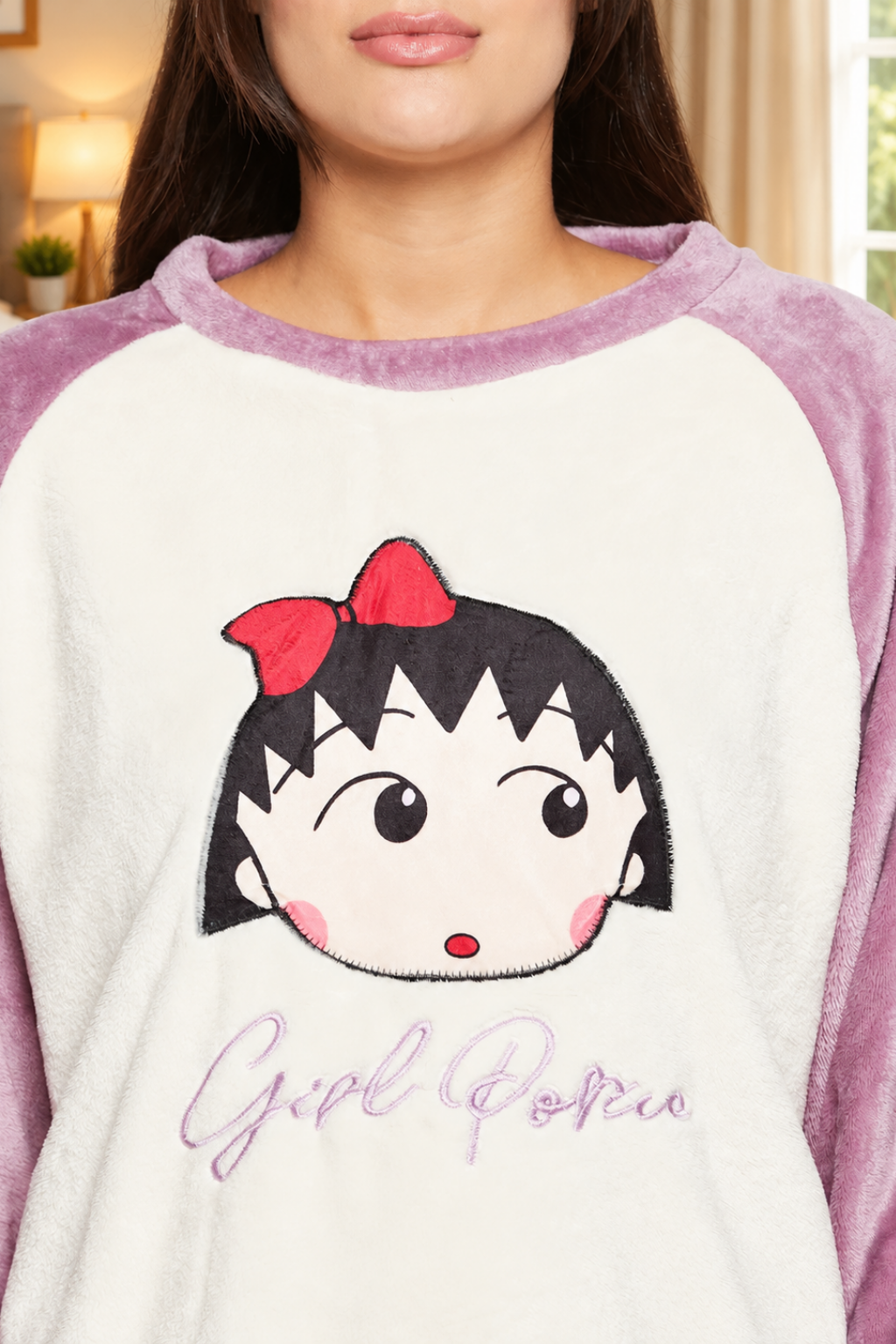Women Printed Night Suit Winter 3/4 Sleeve Top and Pajama Pants