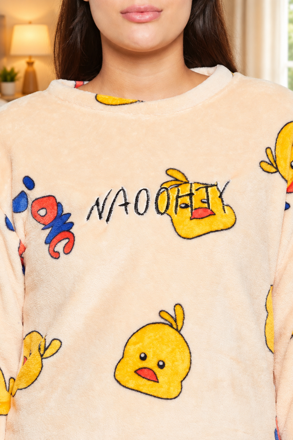 Women Printed Winter 3/4 Sleeve Top and Pajama Pants