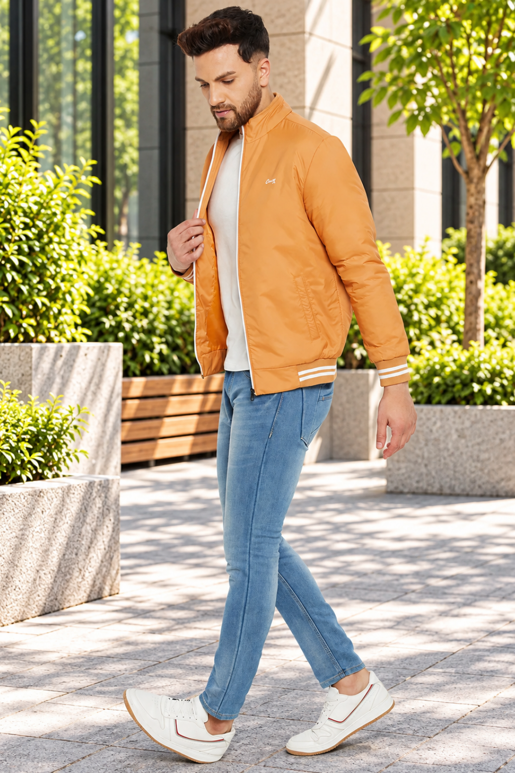 Mens Mustard Full Sleeve Zipper Jackets