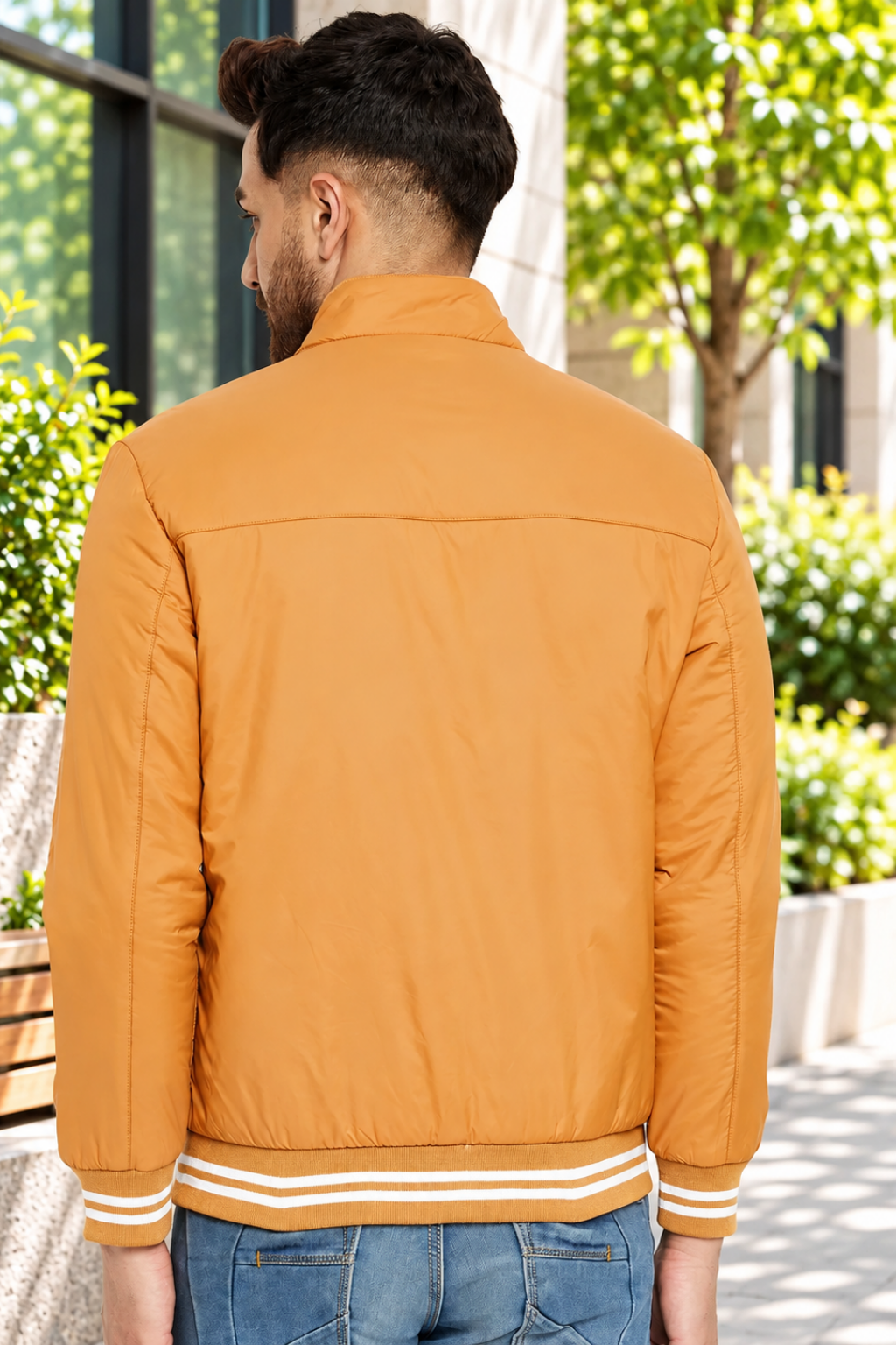 Mens Mustard Full Sleeve Zipper Jackets