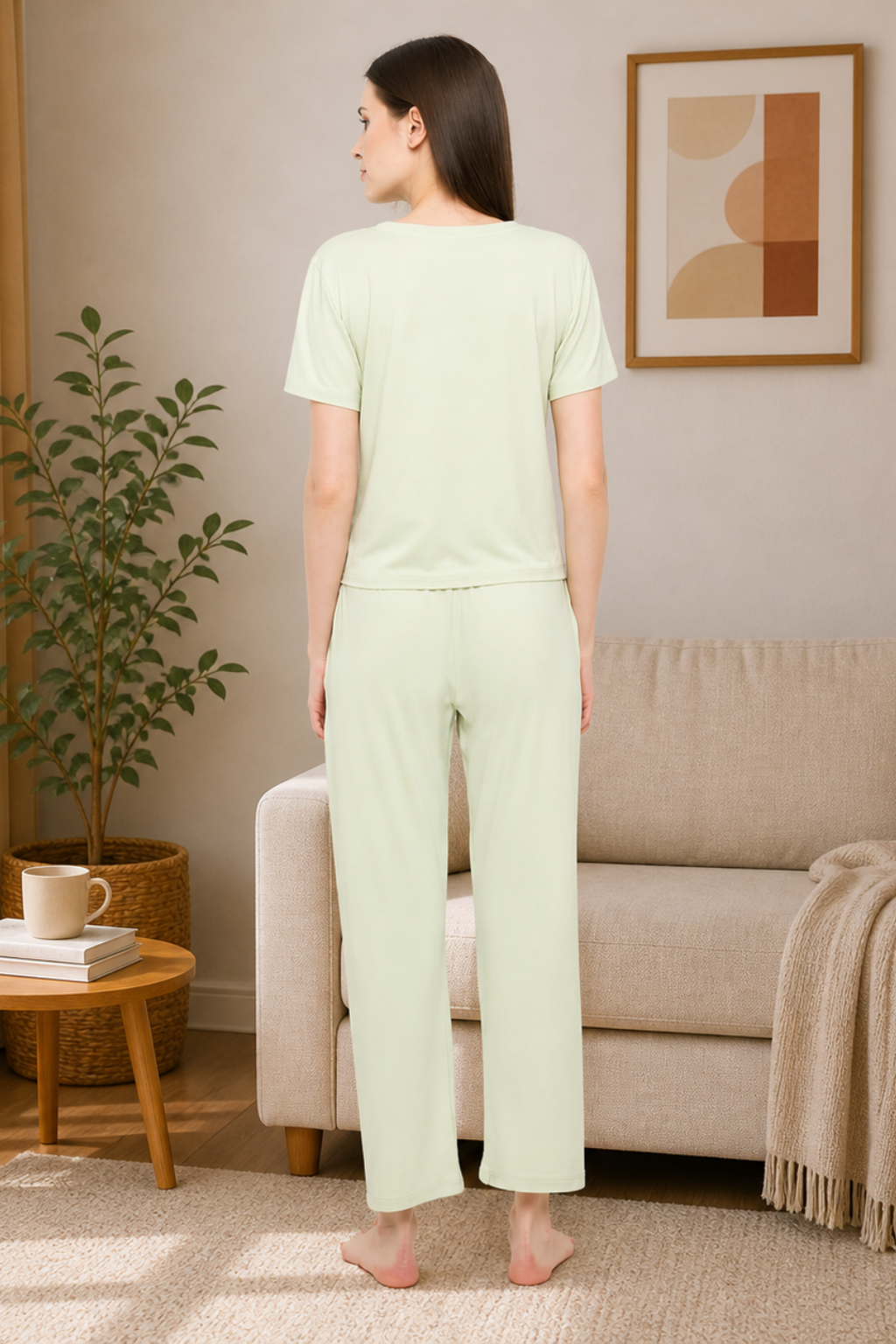 Night Suit Crop tshirt & pyjama Set for Women