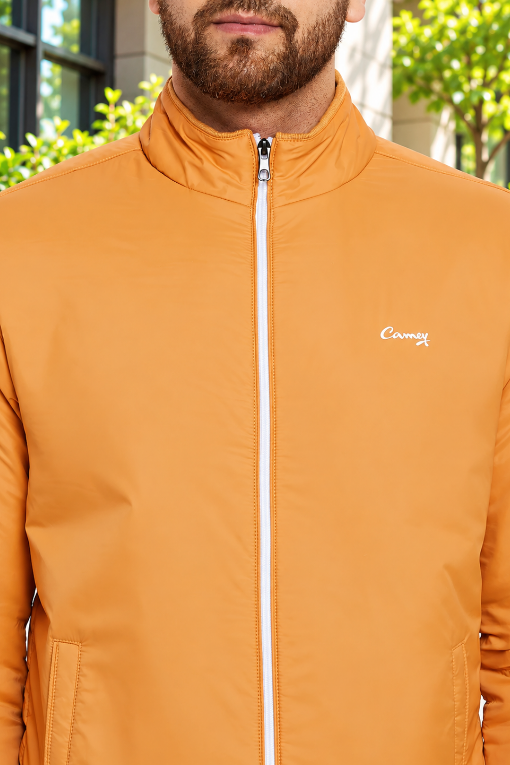 Mens Mustard Full Sleeve Zipper Jackets