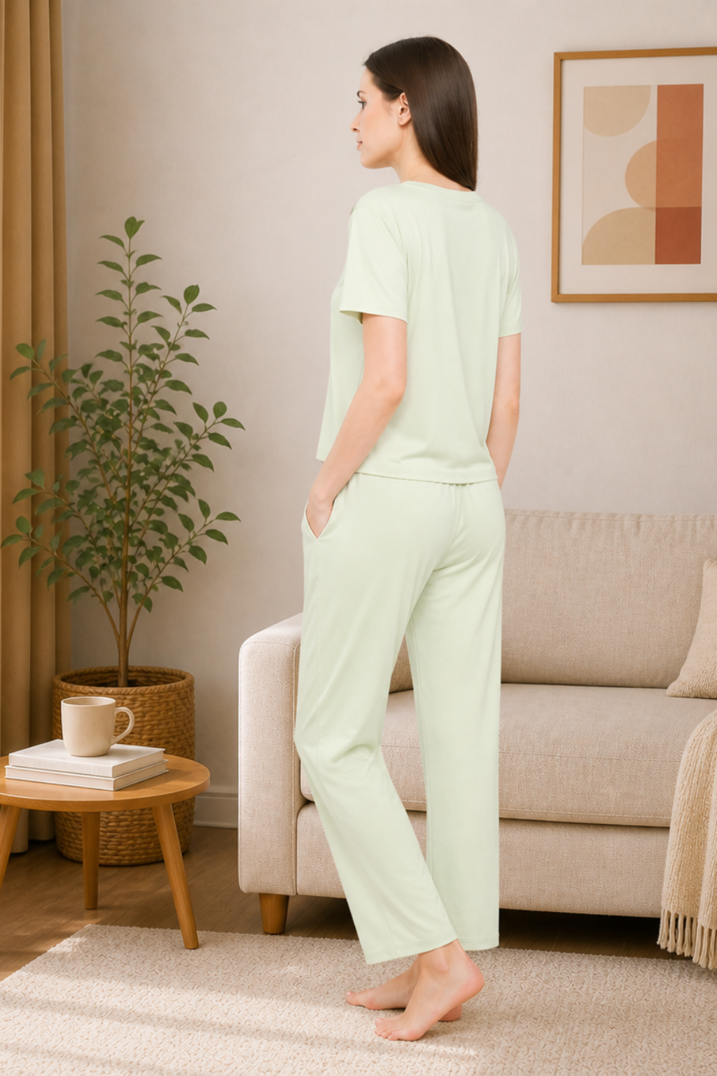Night Suit Crop tshirt & pyjama Set for Women
