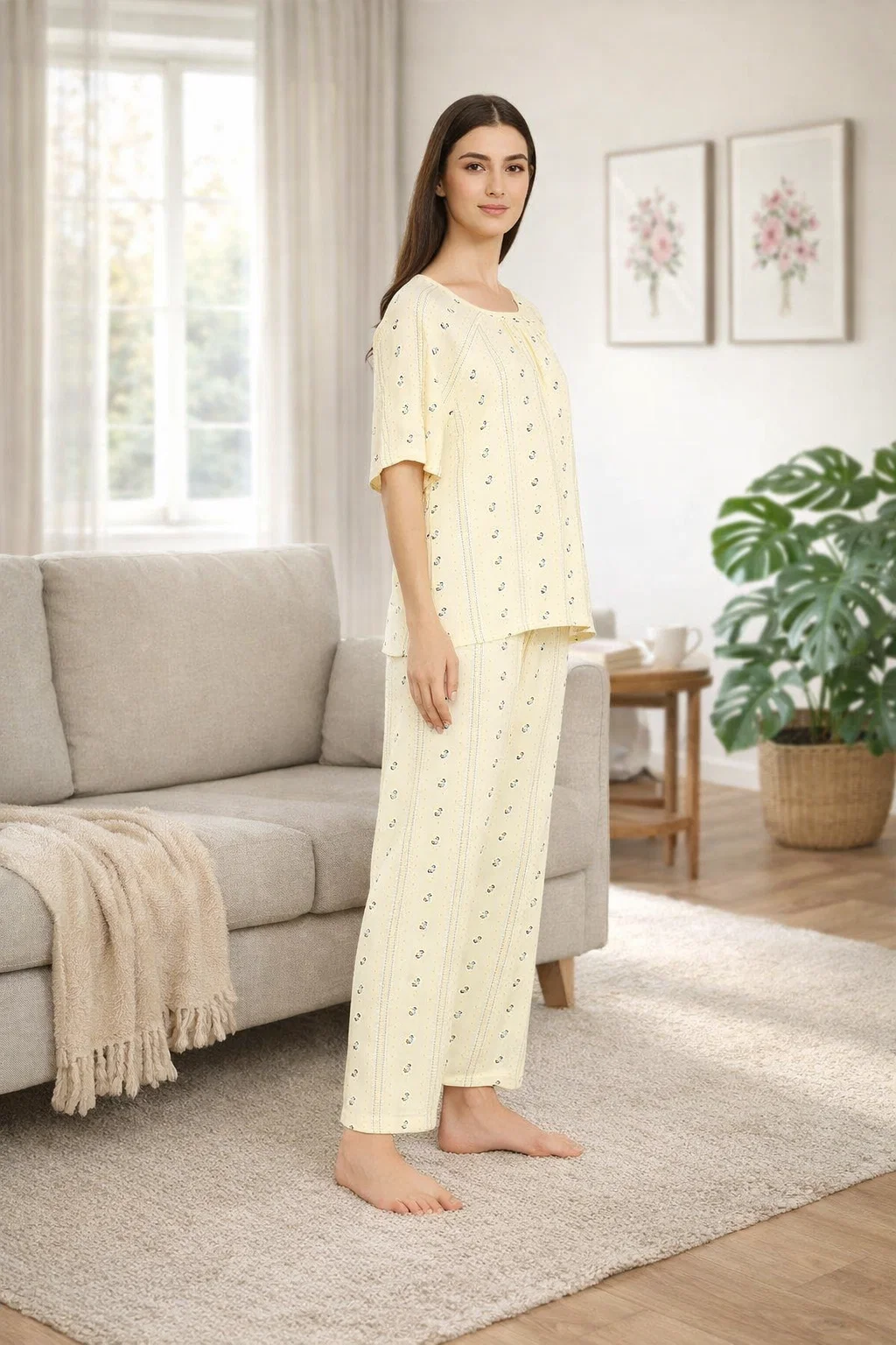 Women’s Floral Printed Night Suit Set | Soft Viscose Women Night Suit