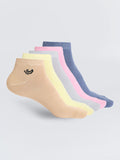 Camey Ankle Socks for Women – Cotton & Stretchable Fit | Women's Snicker Socks, Pack of 5, Multicolours