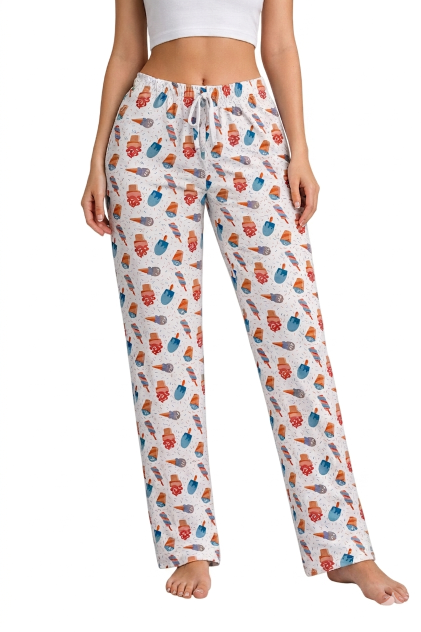 Camey Women's Printed Pyjama Pants, Floral Pattern, Sleepwear