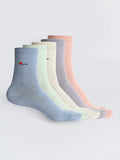 Camey Women's Everyday Socks – Comfortable & Stretchy | Women Solid & Striped Ankle Socks, Pack of 5, Multi-Colours