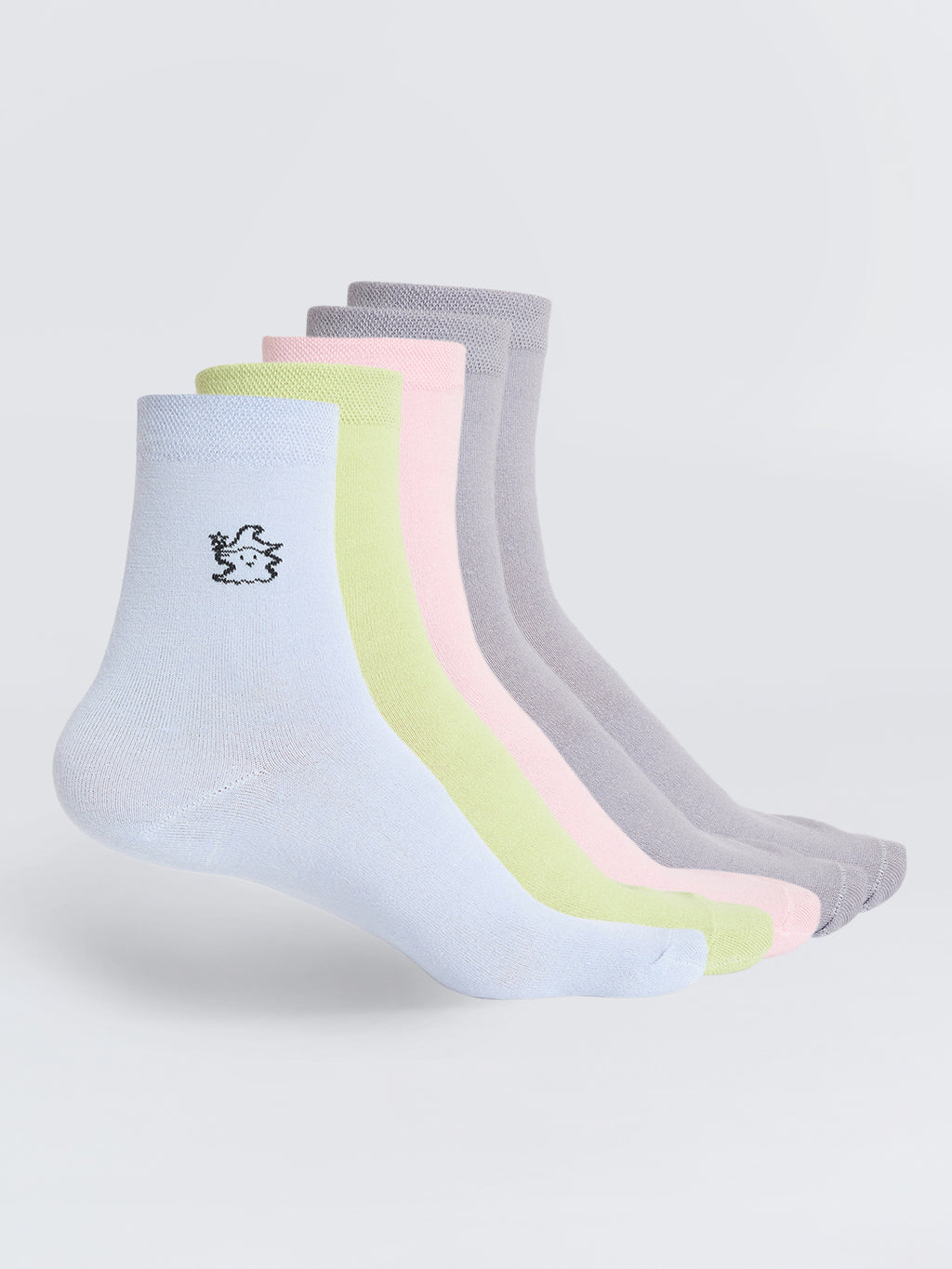 Camey Cotton Ankle Socks – Soft & Breathable for Women | Women Solid & Striped Ankle Socks, Pack of 5, Multi-Colours