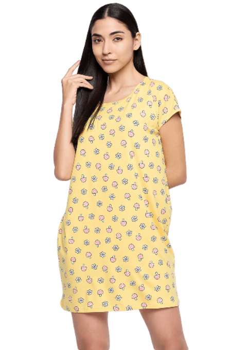 Printed Knee Length Nighty|Loungewear|Nightwear|Sleepwear|Home Wear Short Nighty for Women