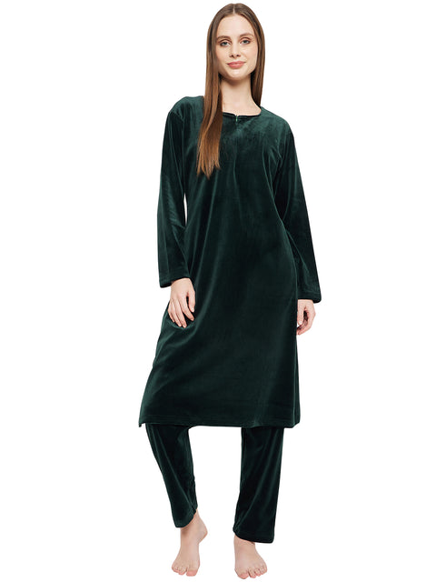 Women Woolen|Winter Corduroy Kurti & Pajama Set