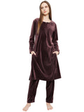 Women Woolen|Winter Corduroy Kurti & Pajama Set