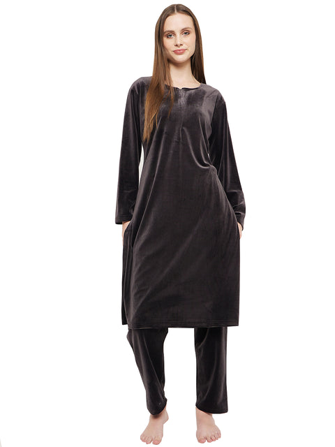 Women Woolen|Winter Corduroy Kurti & Pajama Set