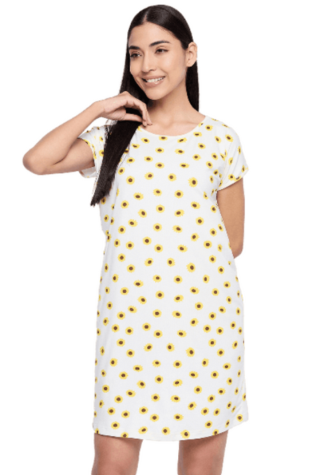 Printed Knee Length Nighty|Loungewear|Nightwear|Sleepwear|Home Wear Short Nighty for Women