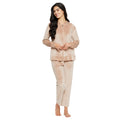 Women's Winter Full Sleeve Top and Pajama Pants Regular Fit Night Suit Hooded Top and Pyjama Set Ladies Night Dress
