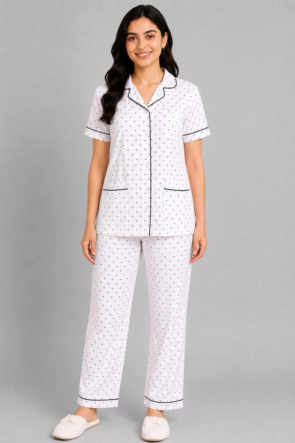 Women Night Suit | Women Sleepwear Set | Ladies Nightwear | Front Open Pyjama Set