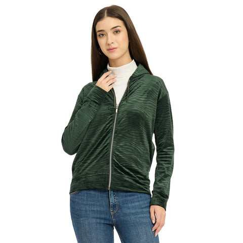 Women’s Whale Textured Zip-Up Hooded Sweatshirt