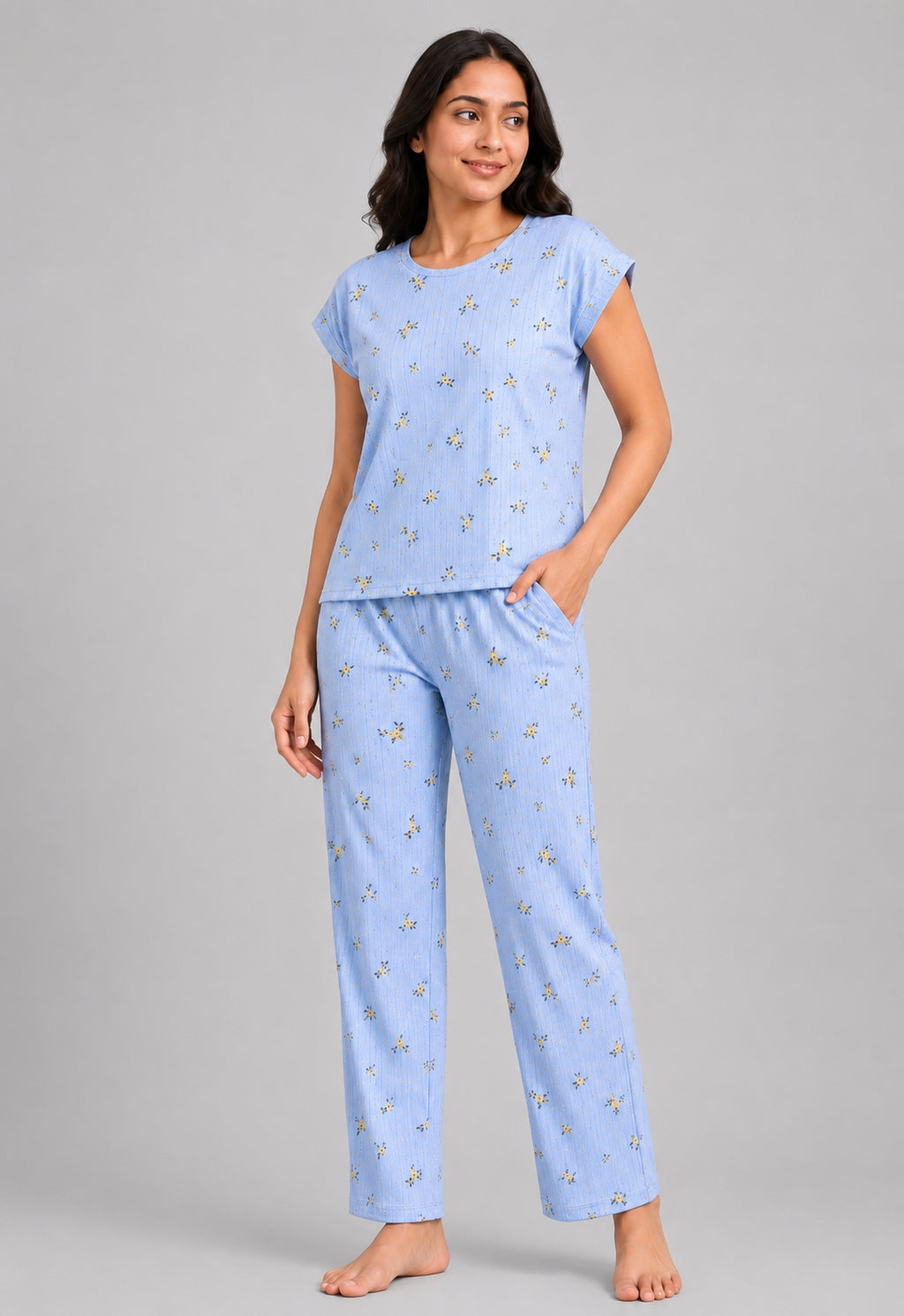 Women Night Suit Set | Soft & Breathable Sleepwear for Women | Half Sleeve Top with Full Length Pyjama