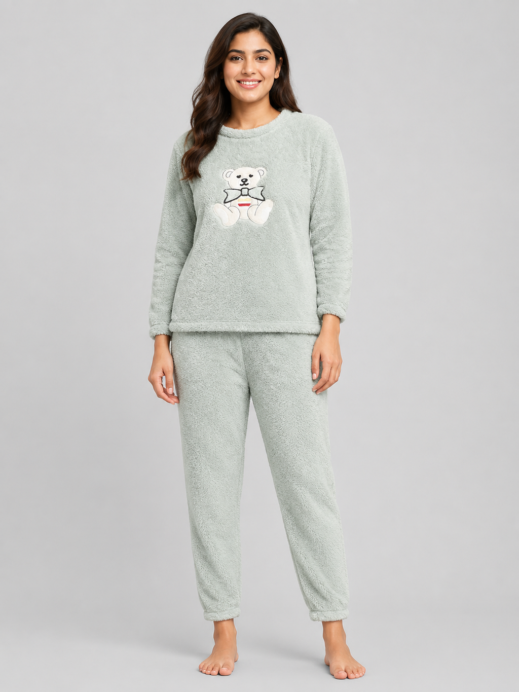 Camey Women Printed Winter Full Sleeve Top and Pajama Set