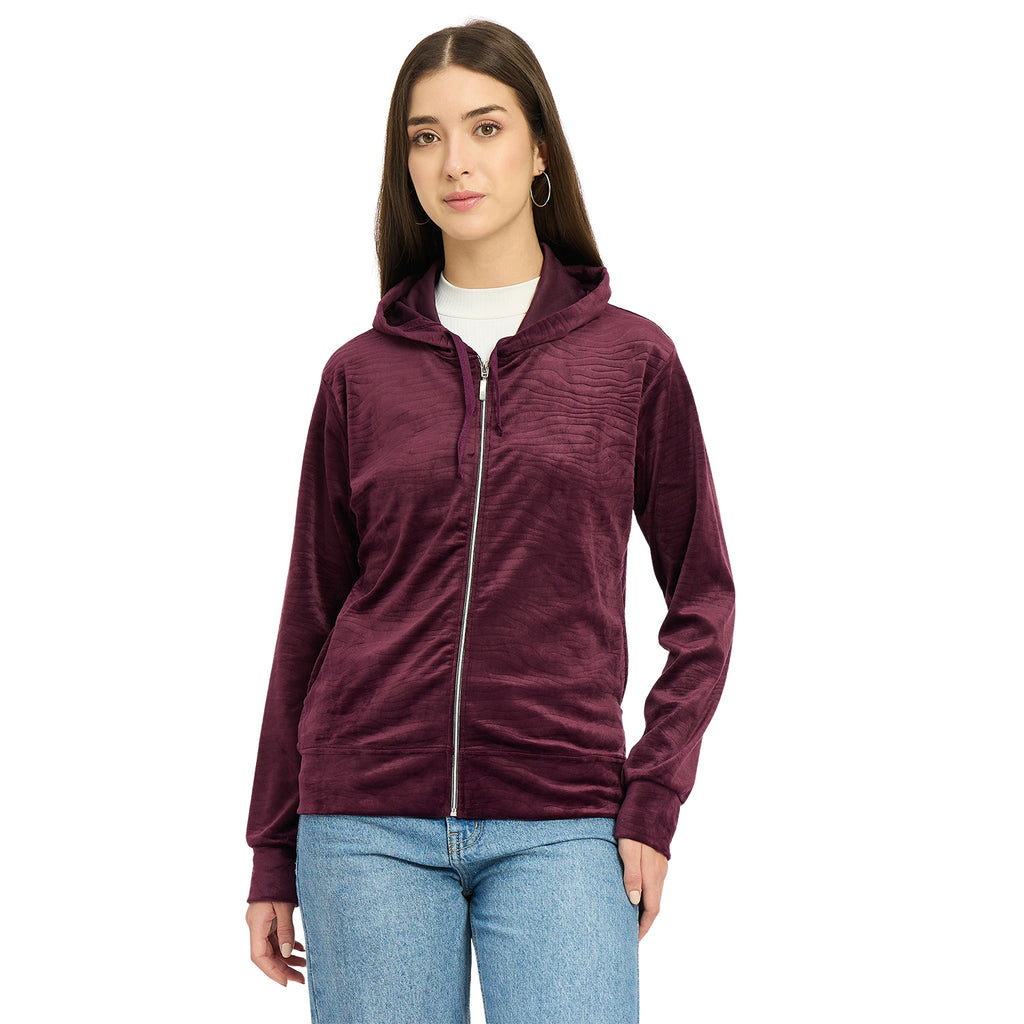 Women’s Whale Textured Zip-Up Hooded Sweatshirt