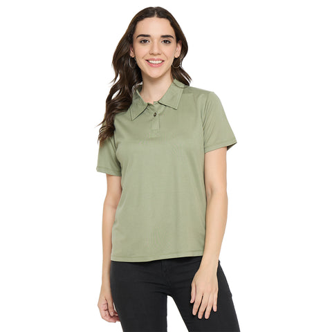 Buy Camey Casual T-Shirts for Women – Everyday Comfort | Women Classic Short Sleeve Polo T-Shirt, Collared Neck