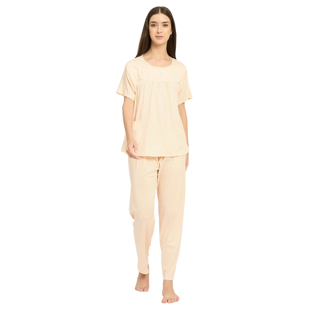 Women’s Polka Dot Night Suit Set | Soft Viscose Women Night Suit Soft & Comfortable