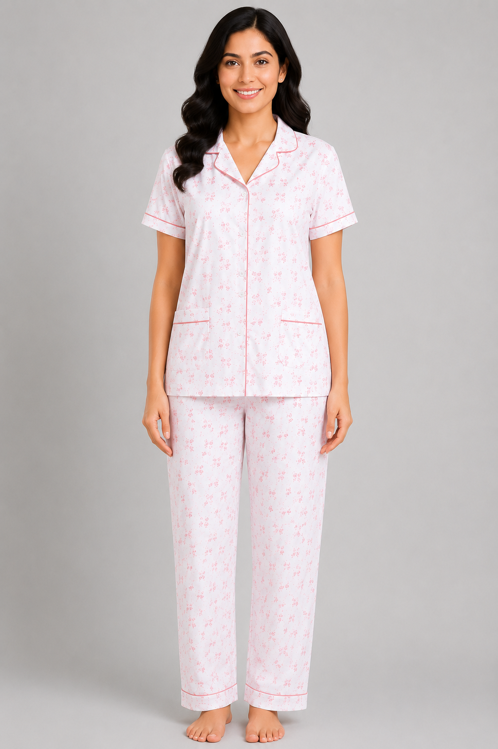 Women Night Suit | Women Sleepwear Set | Ladies Nightwear | Front Open Pyjama Set