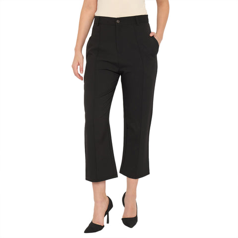 Women's Cropped Trousers, Black