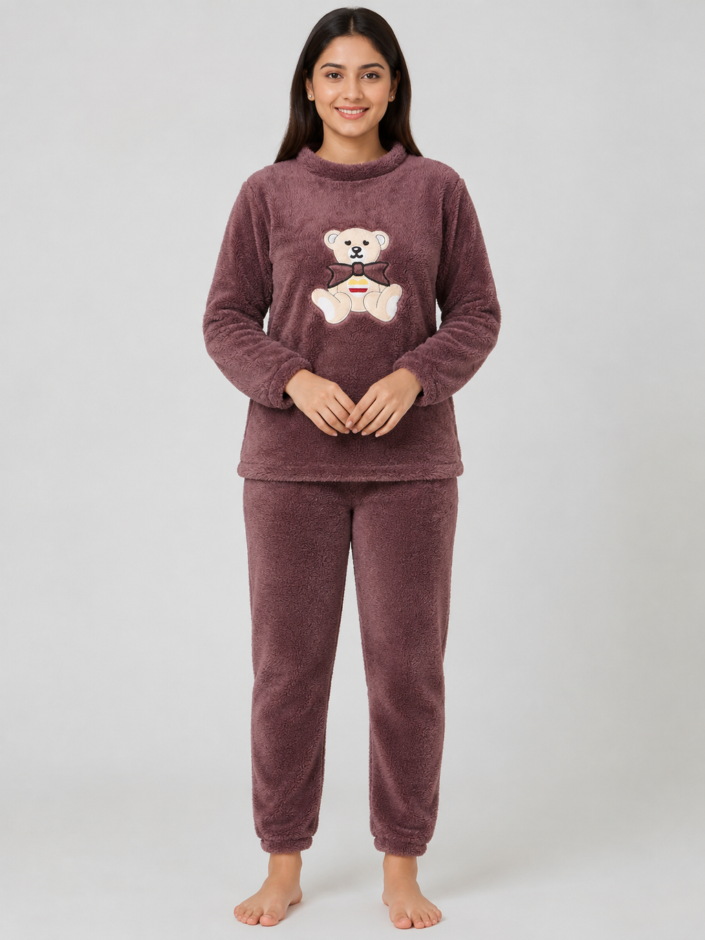 Camey Women Printed Winter Full Sleeve Top and Pajama Set