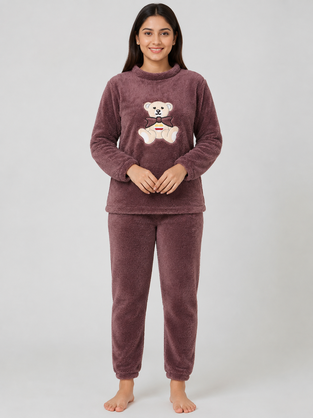 Camey Women Printed Winter Full Sleeve Top and Pajama Set
