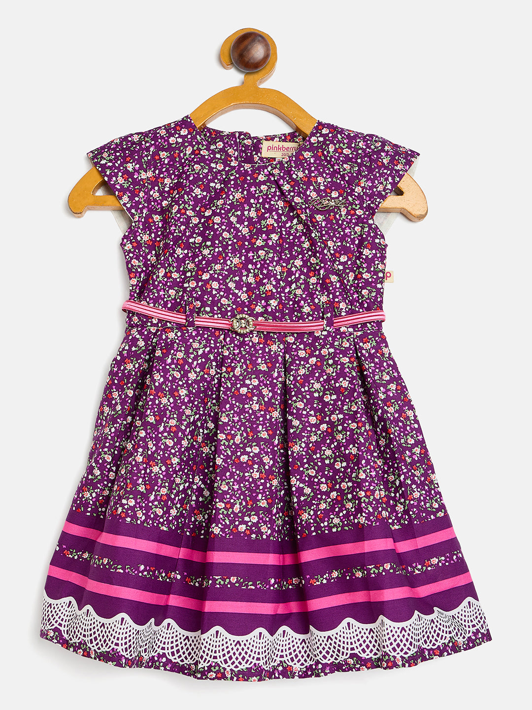 Girls' Floral Print Cotton Dress