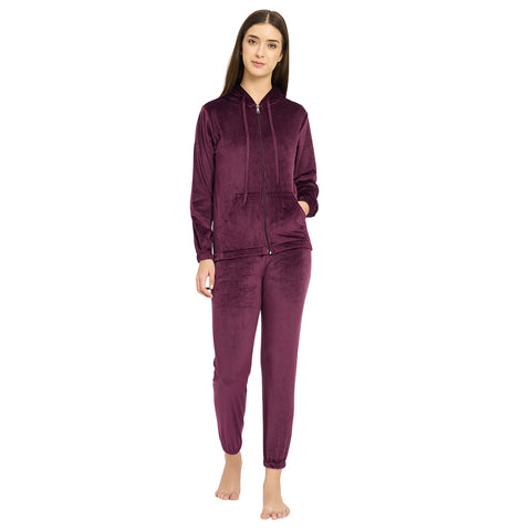 Women’s Full Sleeve Hooded Nightsuit Set
