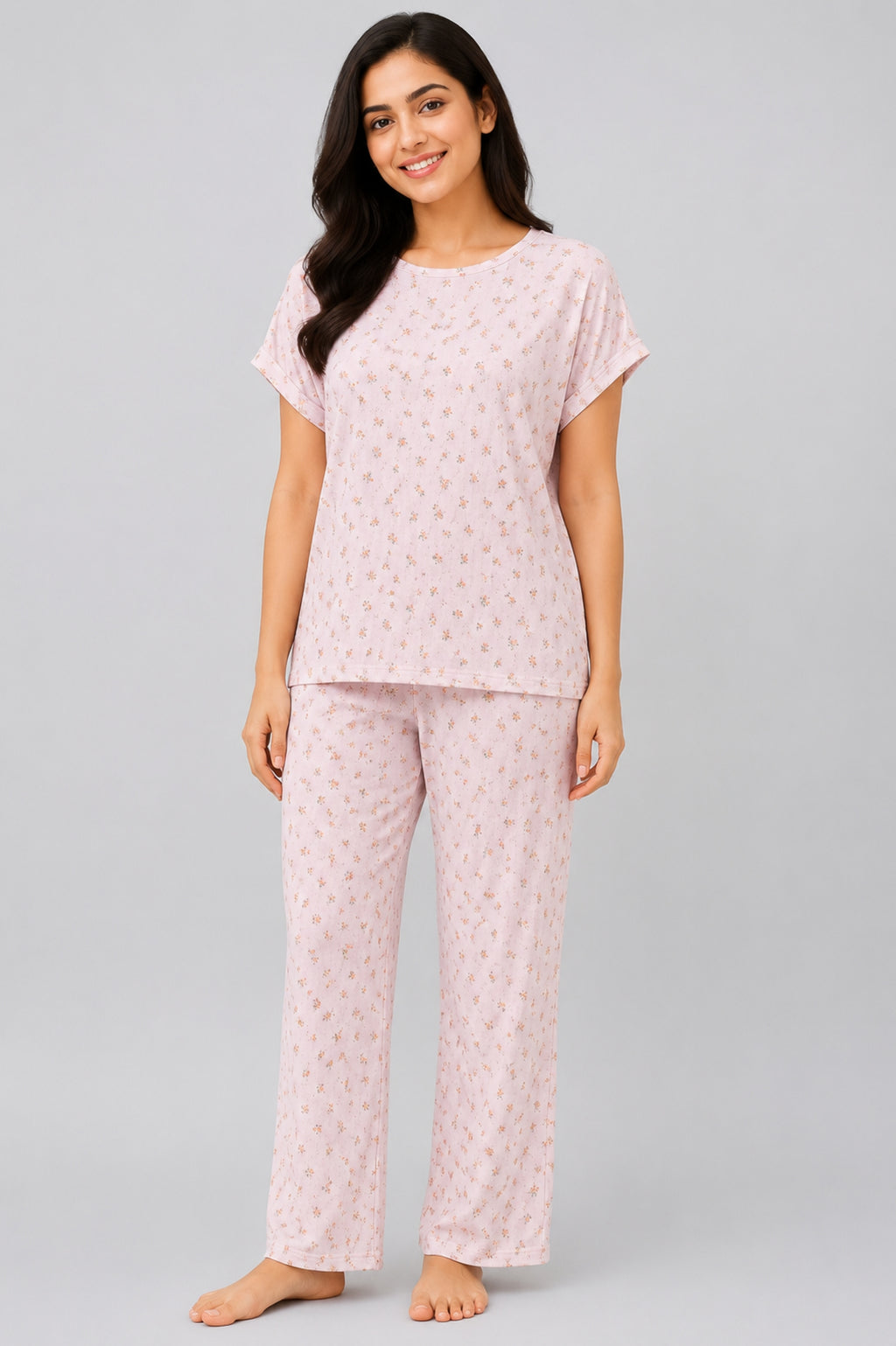 Women Night Suit Set | Soft & Breathable Sleepwear for Women | Half Sleeve Top with Full Length Pyjama