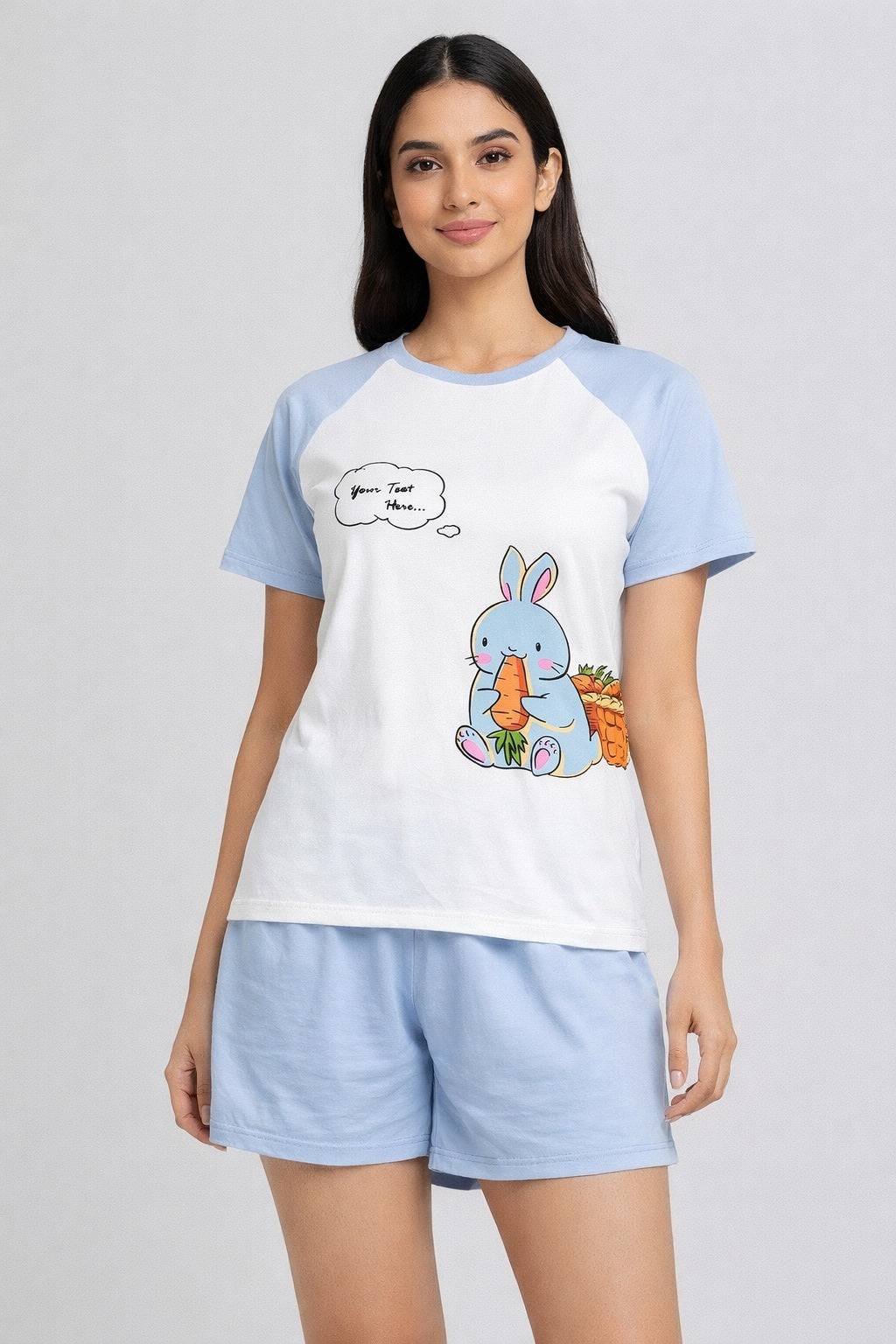 Camey Women’s Shorts Nightwear Set | Printed T-Shirt & Shorts | Soft Summer Sleepwear for Ladies & Girls