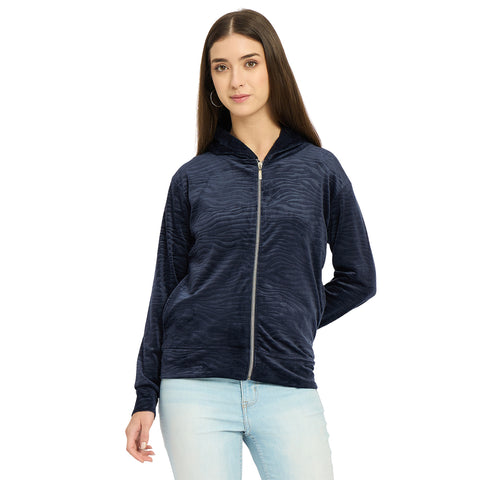Women’s Whale Textured Zip-Up Hooded Sweatshirt