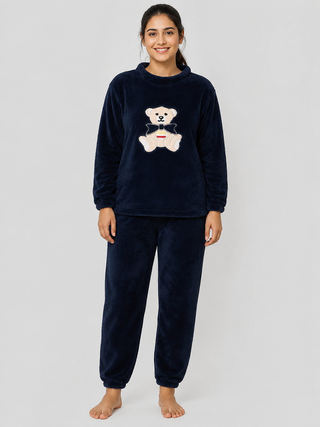 Camey Women Printed Winter Full Sleeve Top and Pajama Set