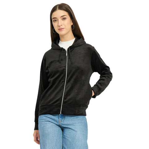 Women’s Whale Textured Zip-Up Hooded Sweatshirt